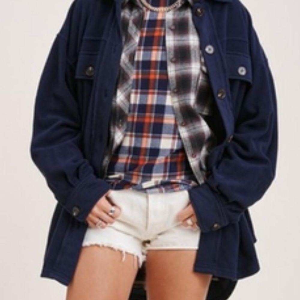 Insanely Soft NWTGS Navy Blue Fleece Shacket - Picture 5 of 8